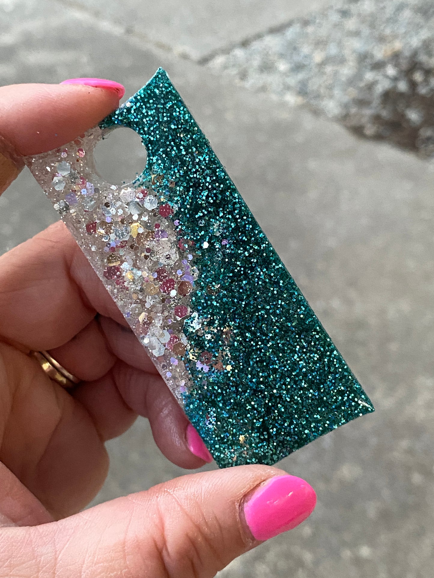 40 oz Tumbler Tags - Teal Sparkle