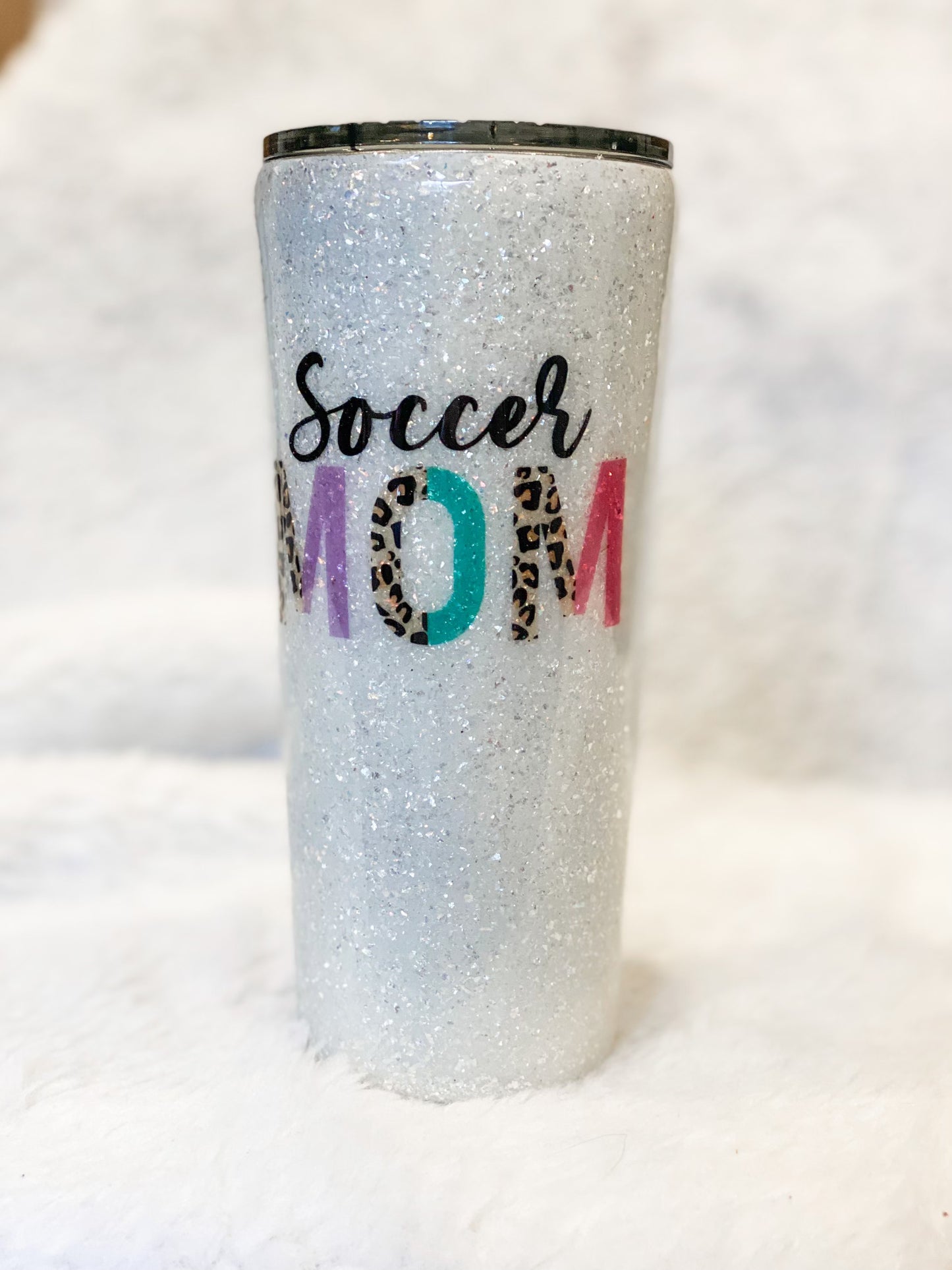 Soccer Mom Glitter Tumbler