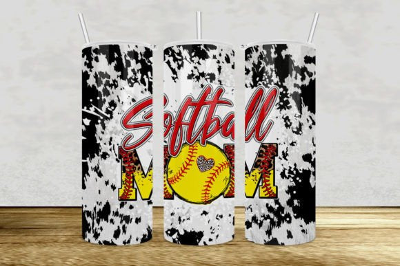 Cow Print Softball mom