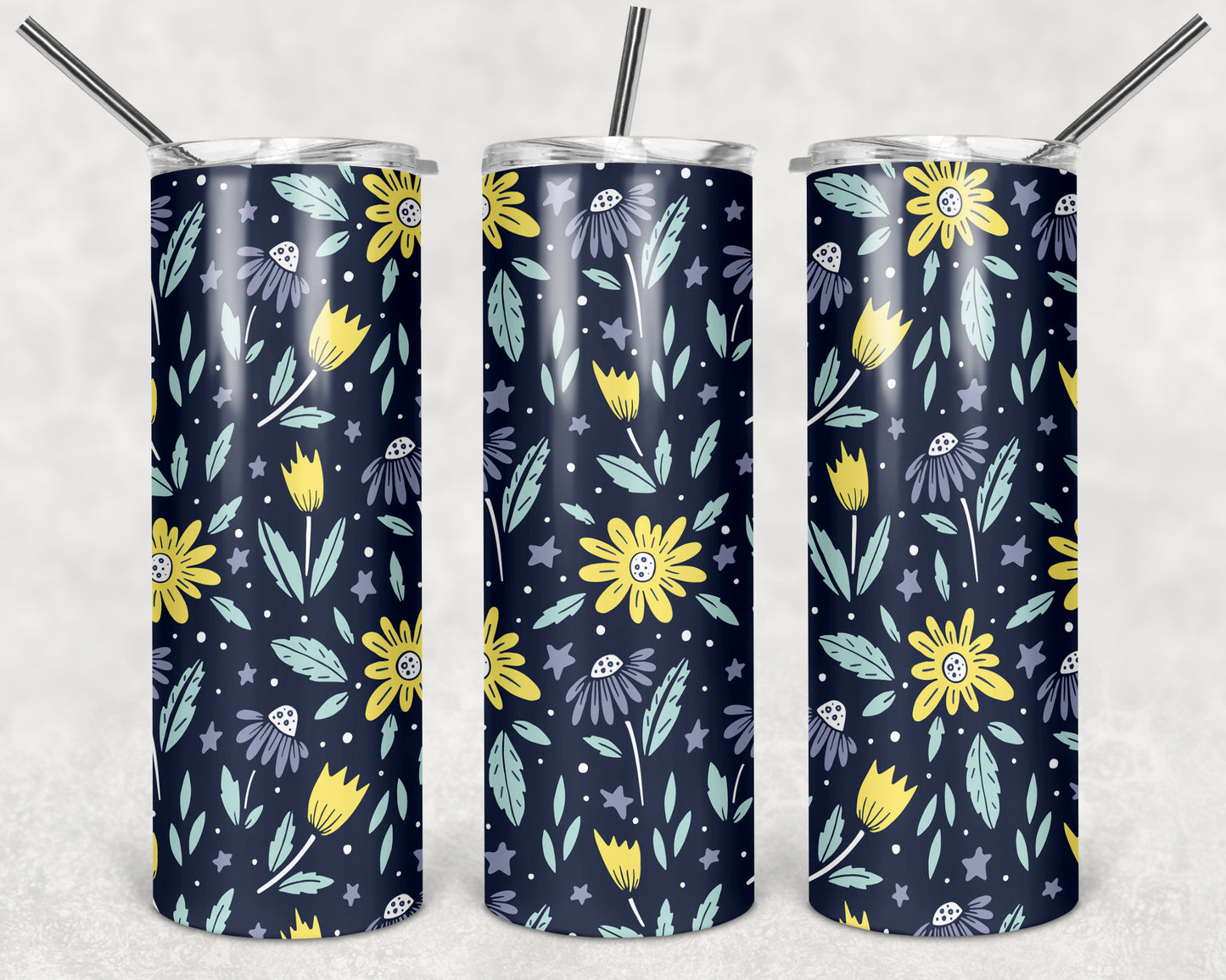 Blue and Yellow Floral