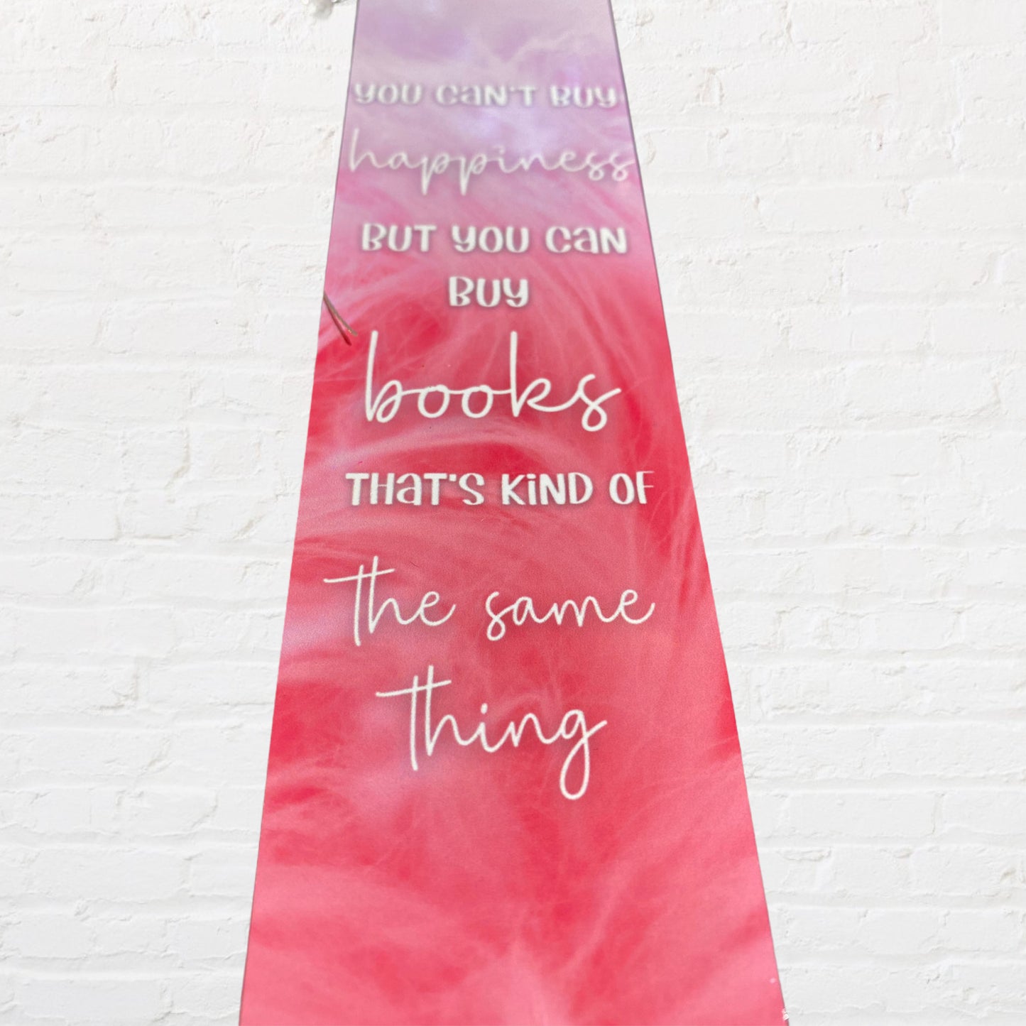QUOTE BOOKMARK/ handmade bookmark metal, bookmark for women with quote, money can't buy happiness