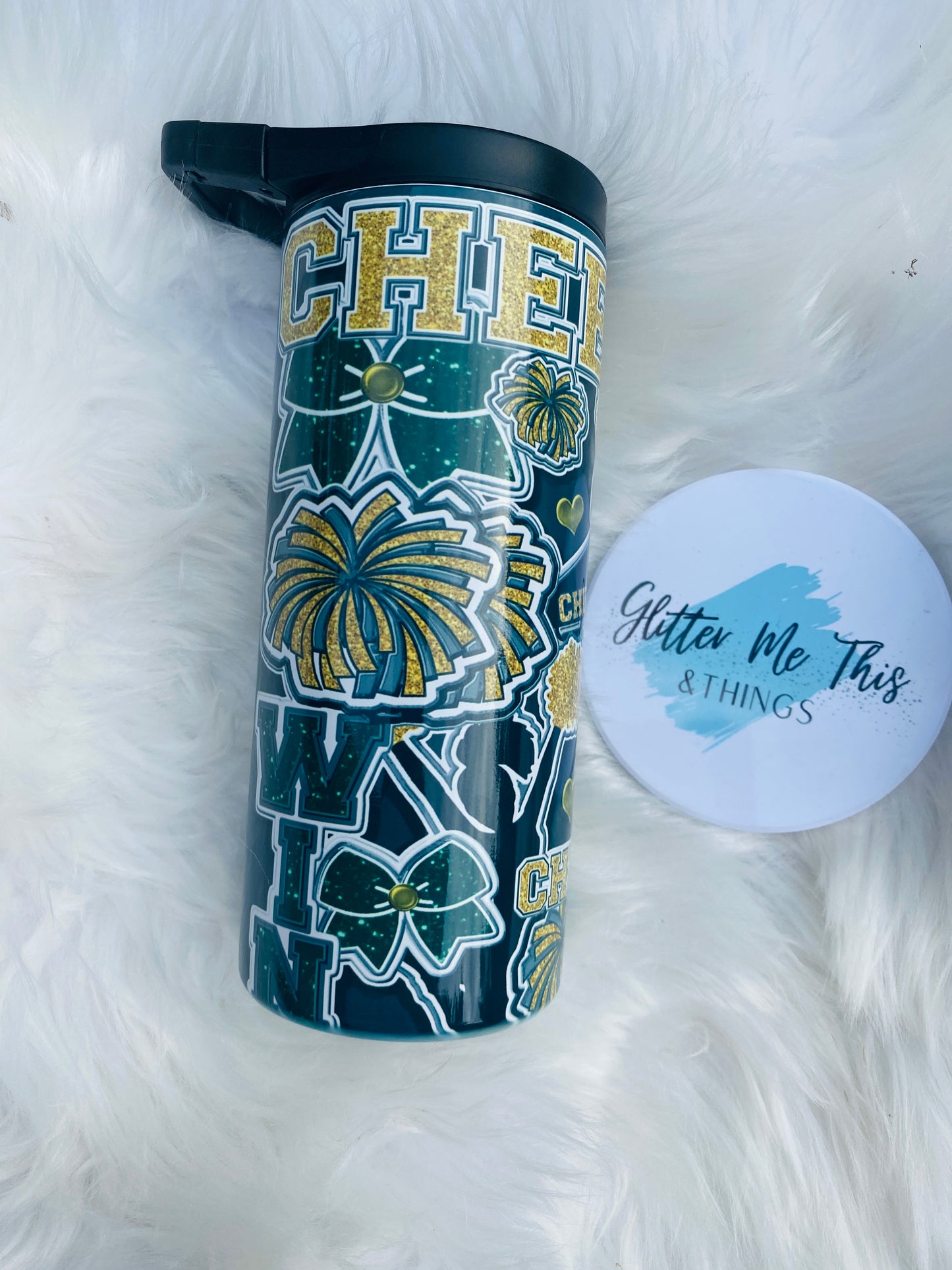 Green and gold cheer 15 oz