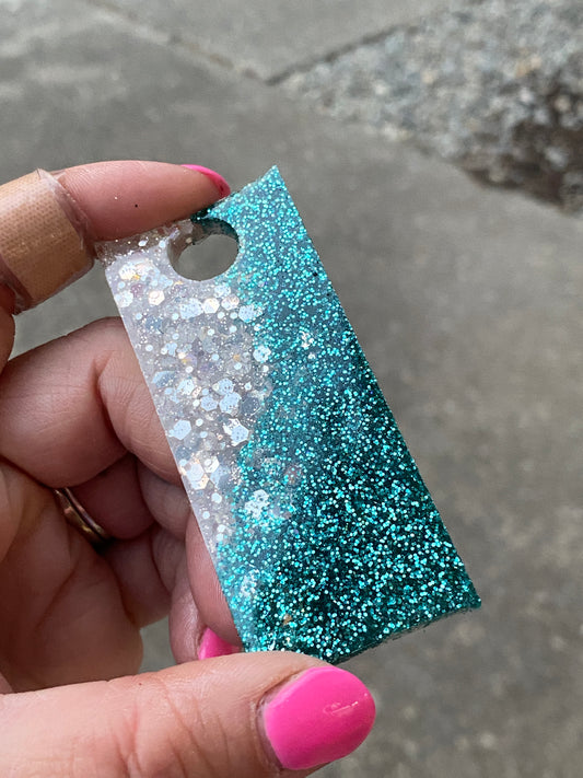 40 oz Tumbler Tags - Teal Sparkle