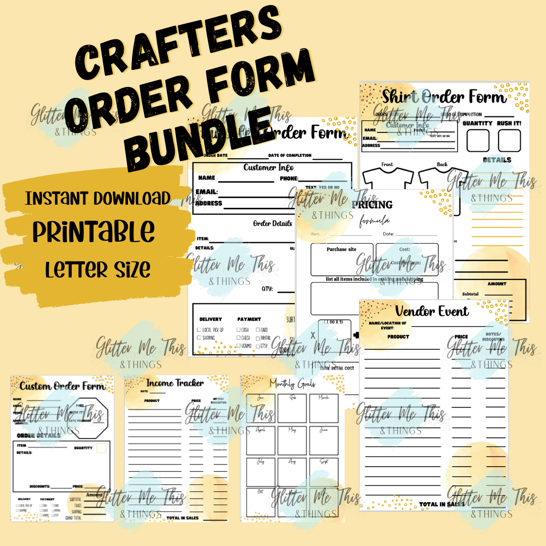 Crafters editable order bundle - 7 digital files