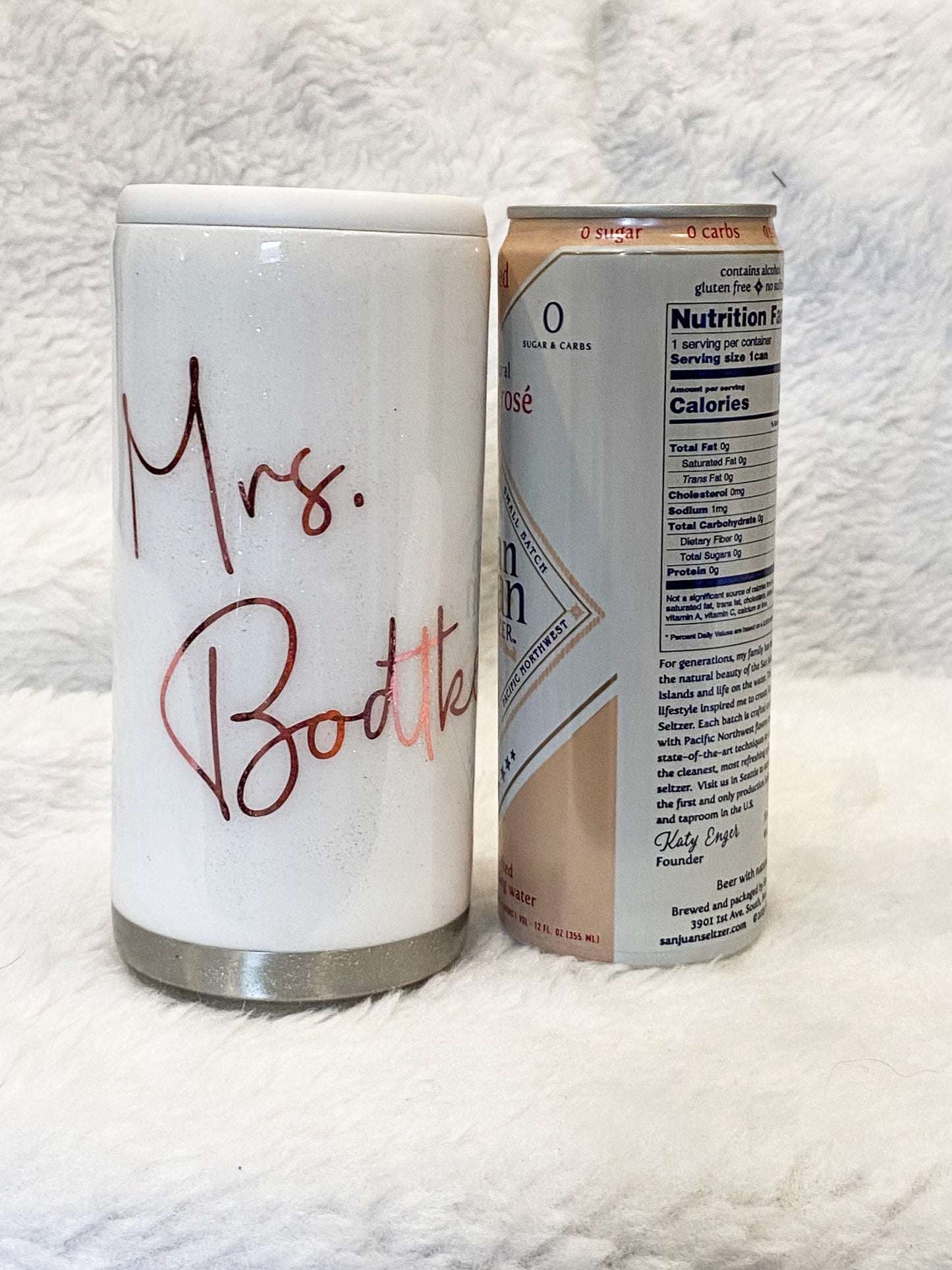 Glitter Insulated Can Cooler- Slim