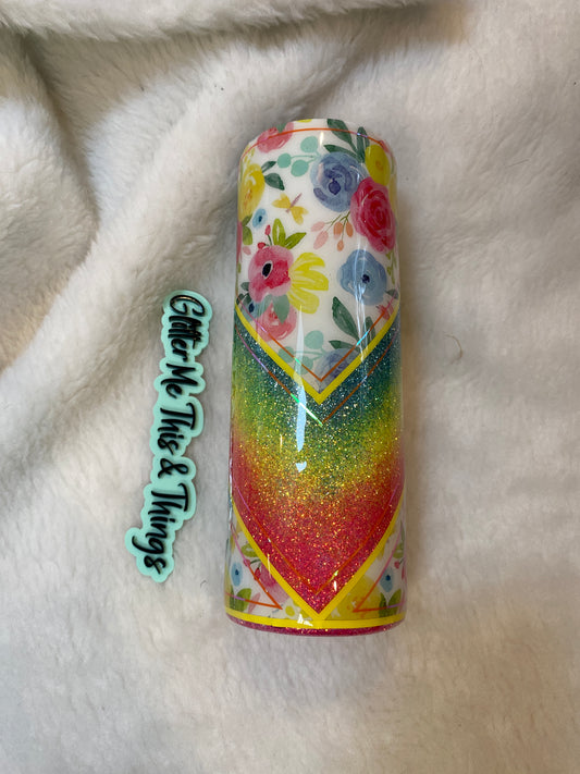 20 oz marble - floral