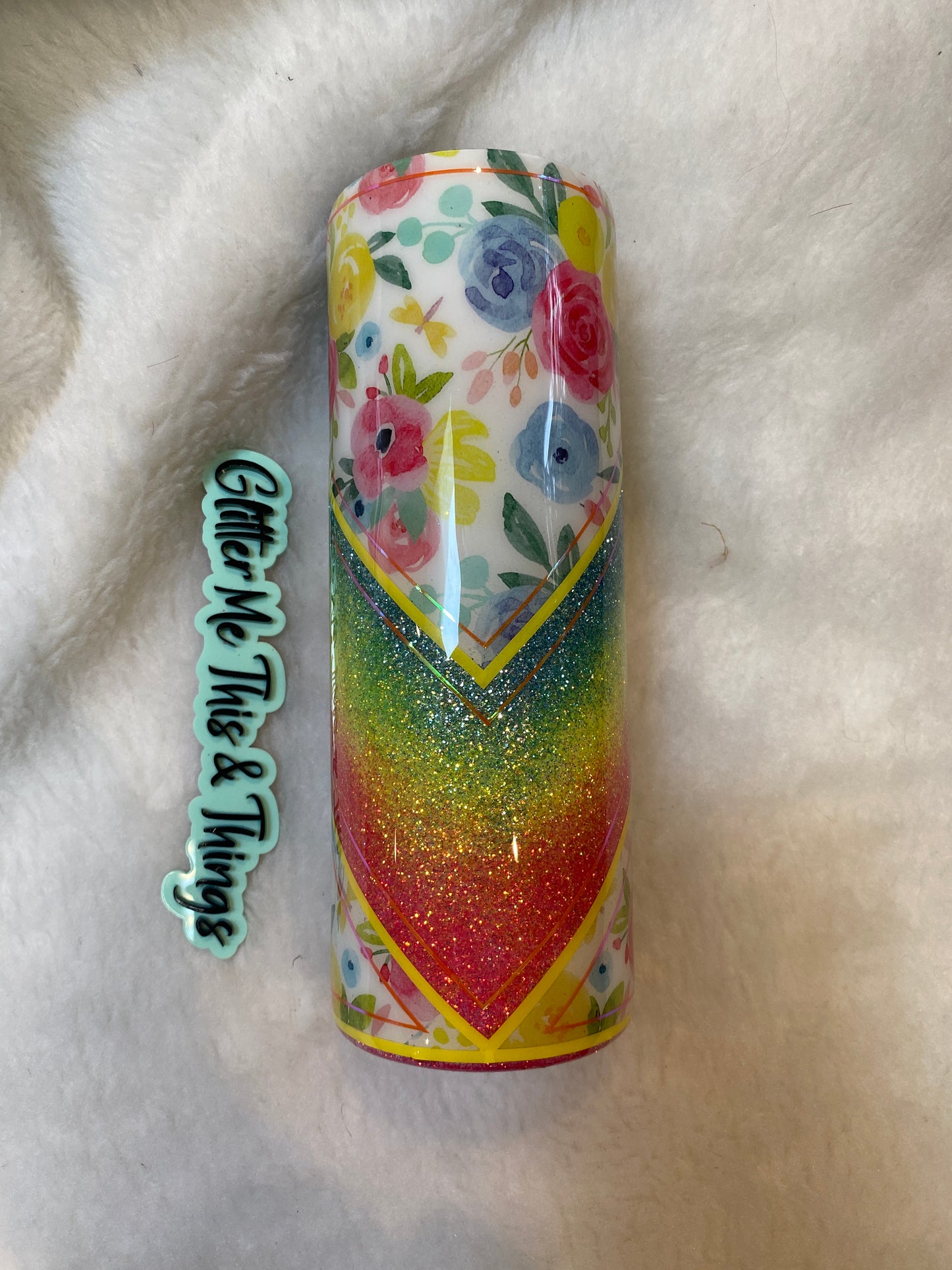 20 oz marble - floral