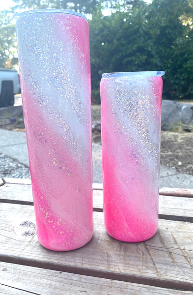 Hot Pink Milky Way Glitter Tumbler | Personalized Tumblers