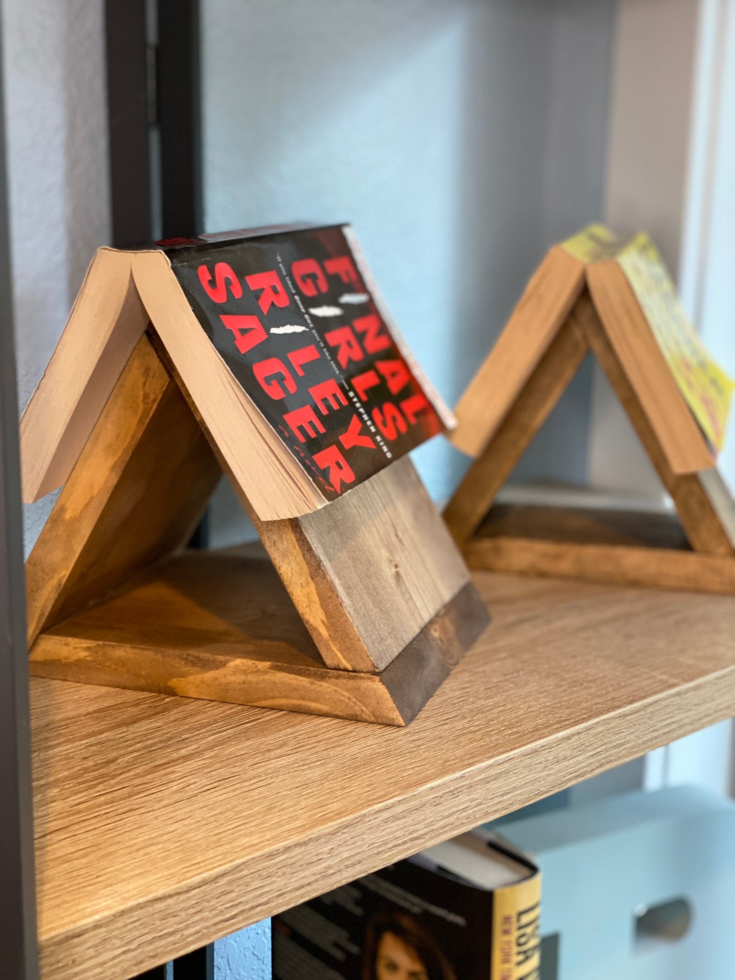 Book Triangle / Book Display /Book Mark / Bookshelf Display /Book Stand / Wooden Book Triangle